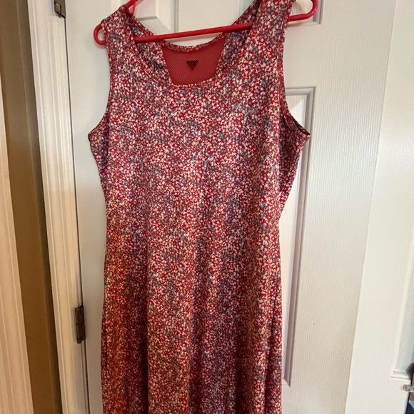 Columbia Dresses & Skirts - Columbia Red and White Floral Midi Dress
